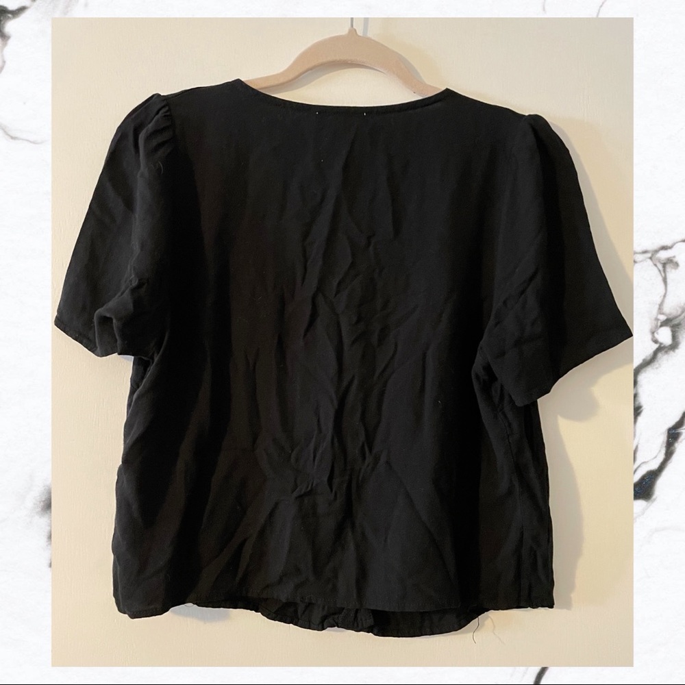 Black Button Down Blouse - Picture 4 of 6